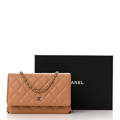 Chanel Caviar Quilted Wallet on Chain WOC Dark Beige 12 of 12