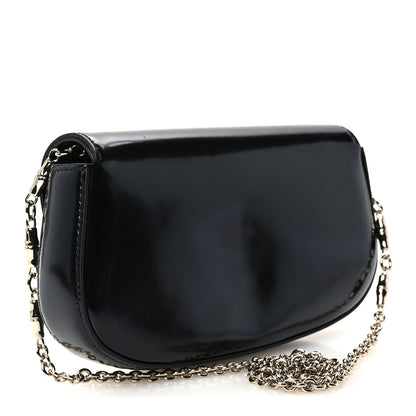 Gucci Shiny Calfskin Small Bamboo Night Bag Black 2 of 9