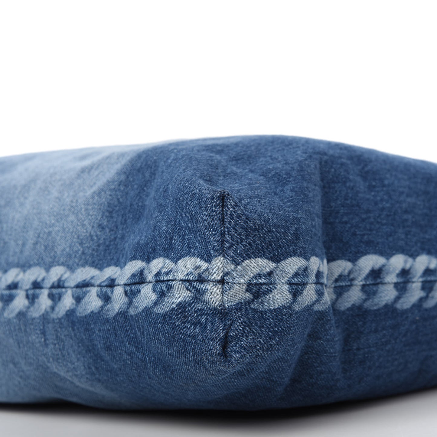 Denim Printed Shopping Bag Blue