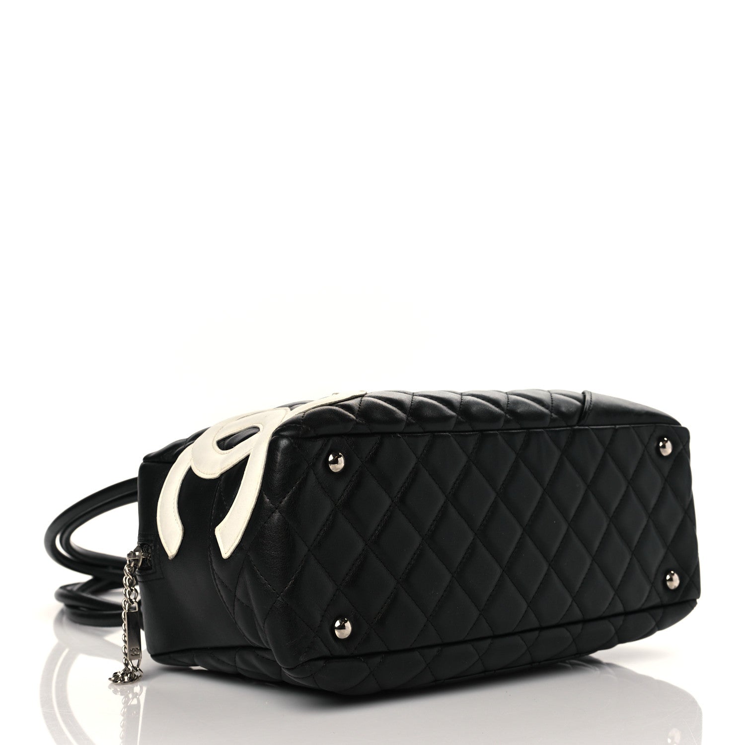 Chanel Calfskin Quilted Large Cambon Bowler Black White 4 of 11