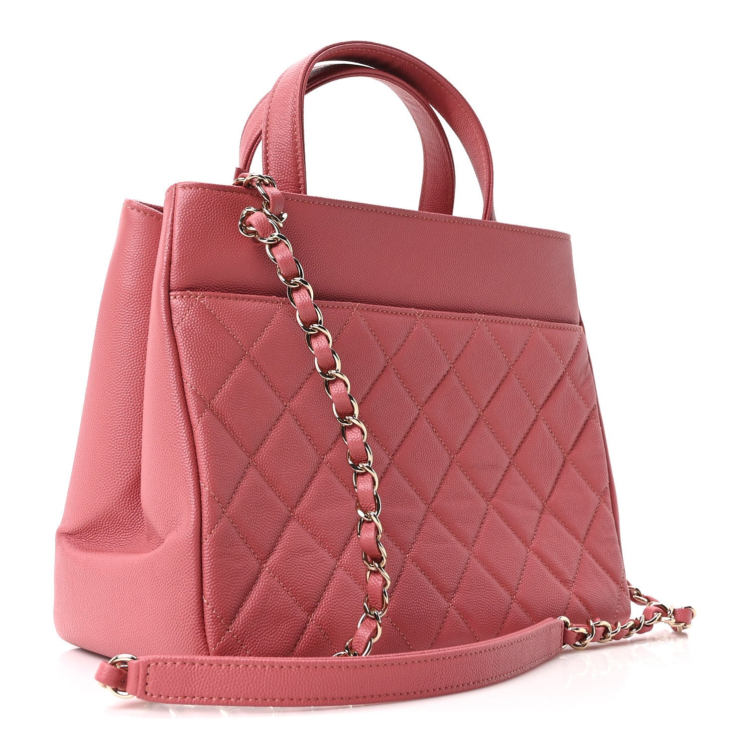 Chanel Caviar Quilted Small Business Affinity Shopping Bag Pink 2 of 10