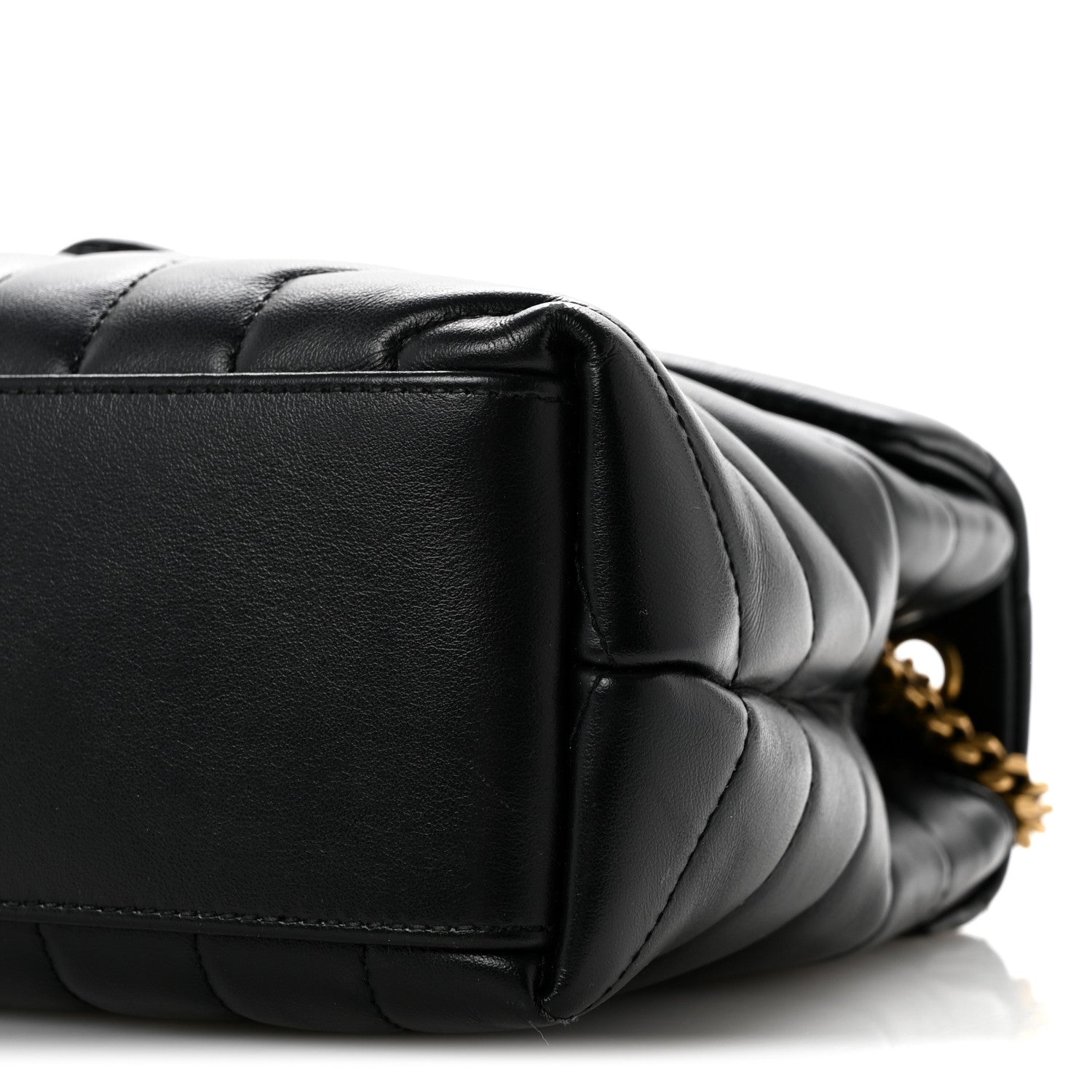 Saint Laurent Calfskin Y Quilted Monogram Small Loulou Chain Satchel Black 10 of 14