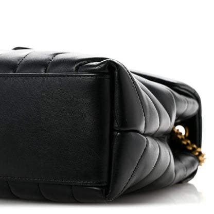Saint Laurent Calfskin Y Quilted Monogram Small Loulou Chain Satchel Black 10 of 14