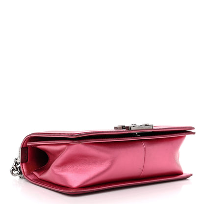Chanel Metallic Patent Calfskin Quilted Medium Boy Flap Pink 4 of 10