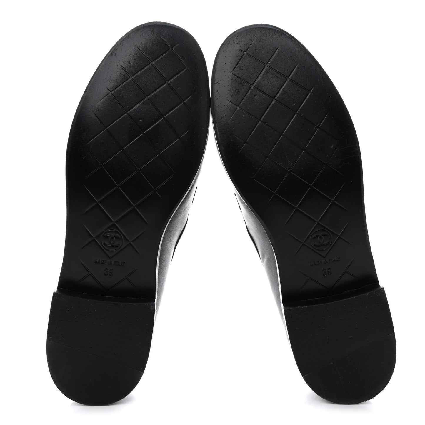 Lambskin Quilted CC Turnlock Loafers 39 Black