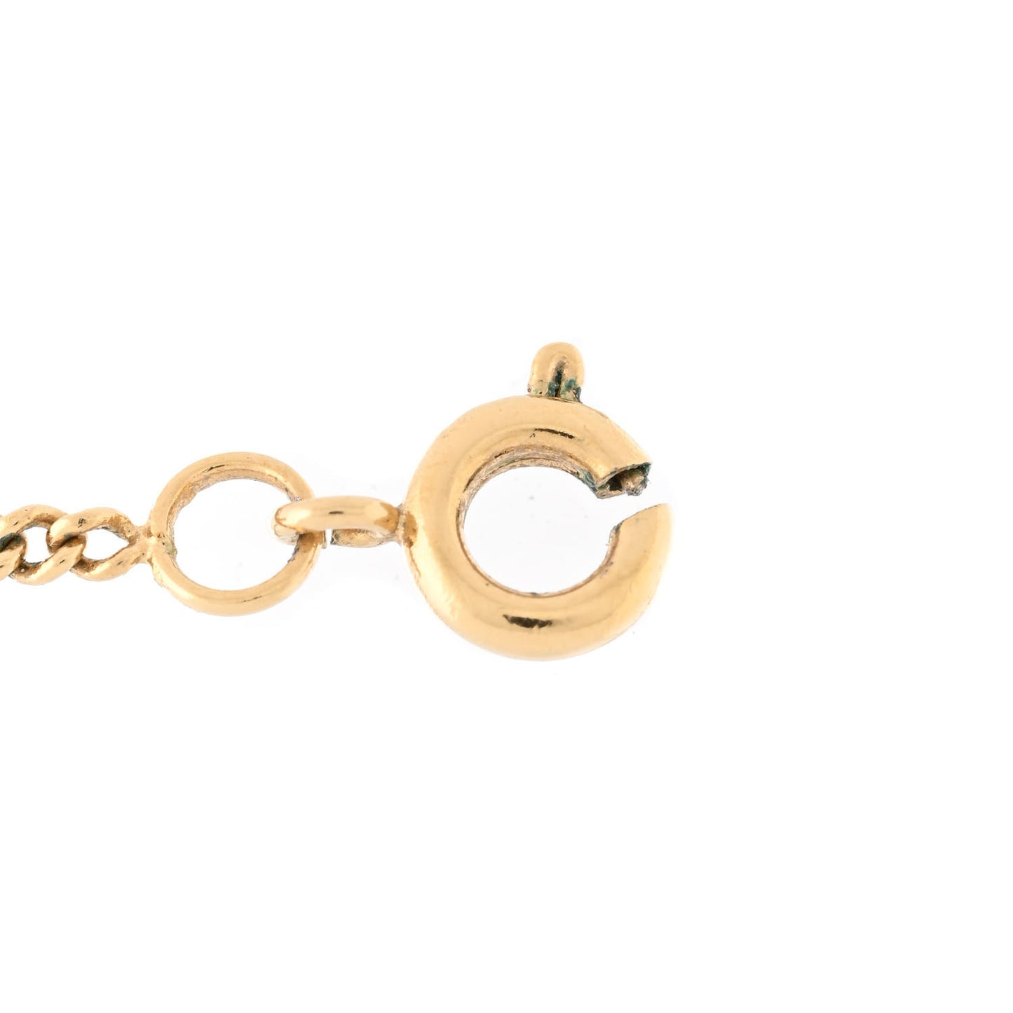 Enamel CC Pendant Necklace Pink Gold