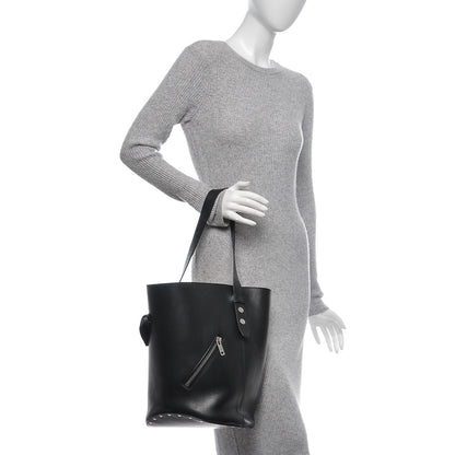 Celine Natural Calfskin Biker Bucket Shoulder Bag Black Sunflower 2 of 8