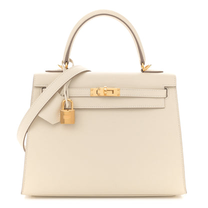 Hermes Epsom Kelly Sellier 25 Craie 1 of 11