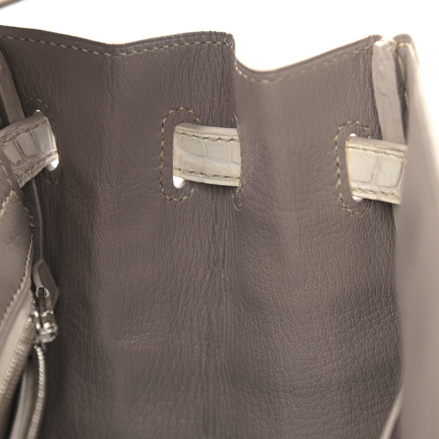 Hermes Matte Niloticus Crocodile Himalaya Birkin 25 Blanc 13 of 31