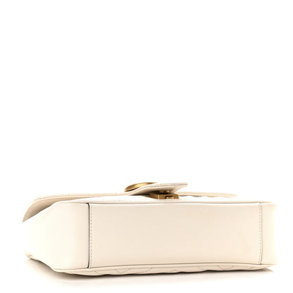 Gucci Calfskin Matelasse Small GG Marmont Shoulder Bag White 4 of 9
