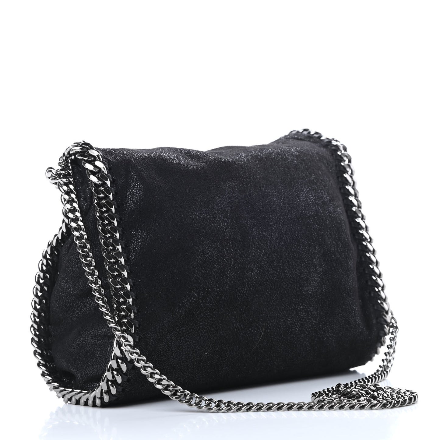 Shaggy Deer Mini Falabella Fold Over Tote Black