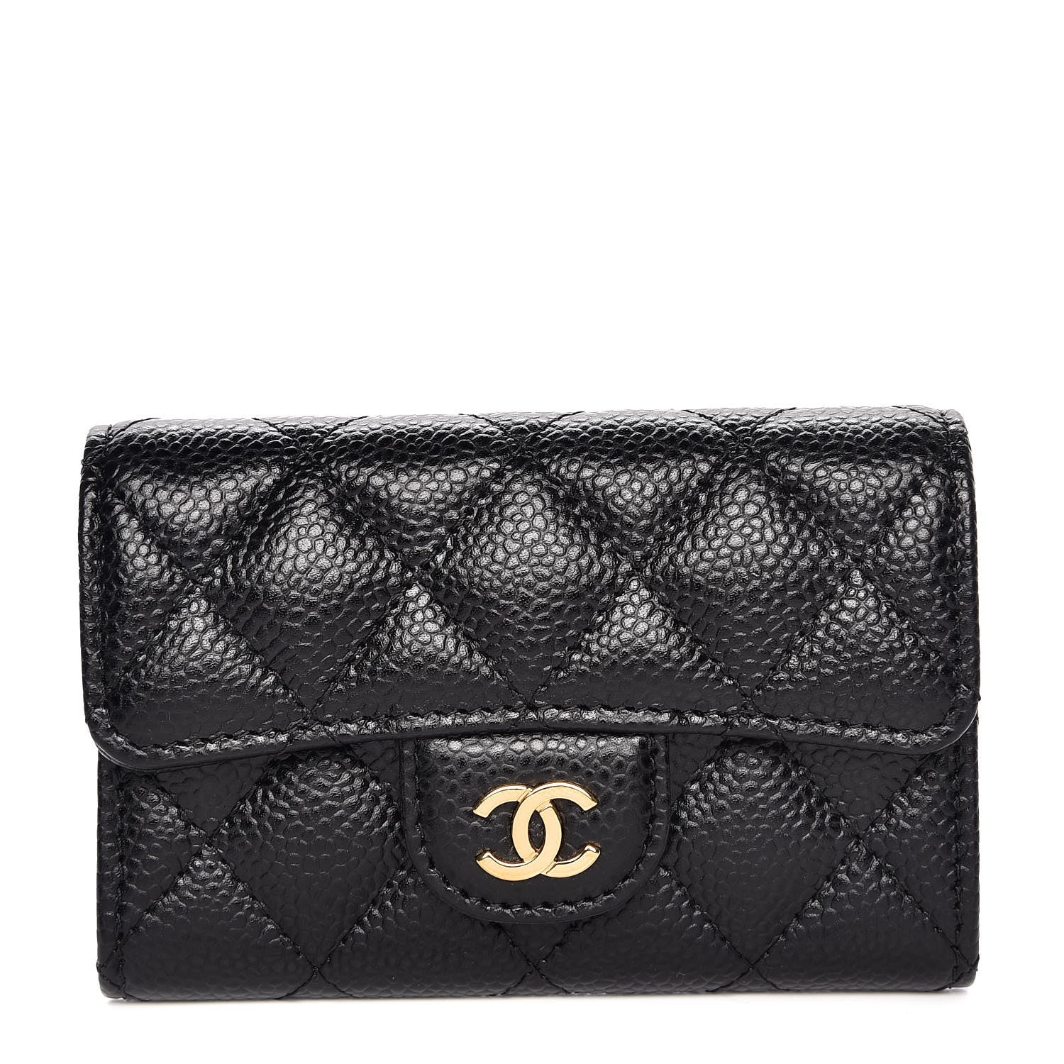 Chanel Caviar Quilted Flap Card Holder Black 1 of 9