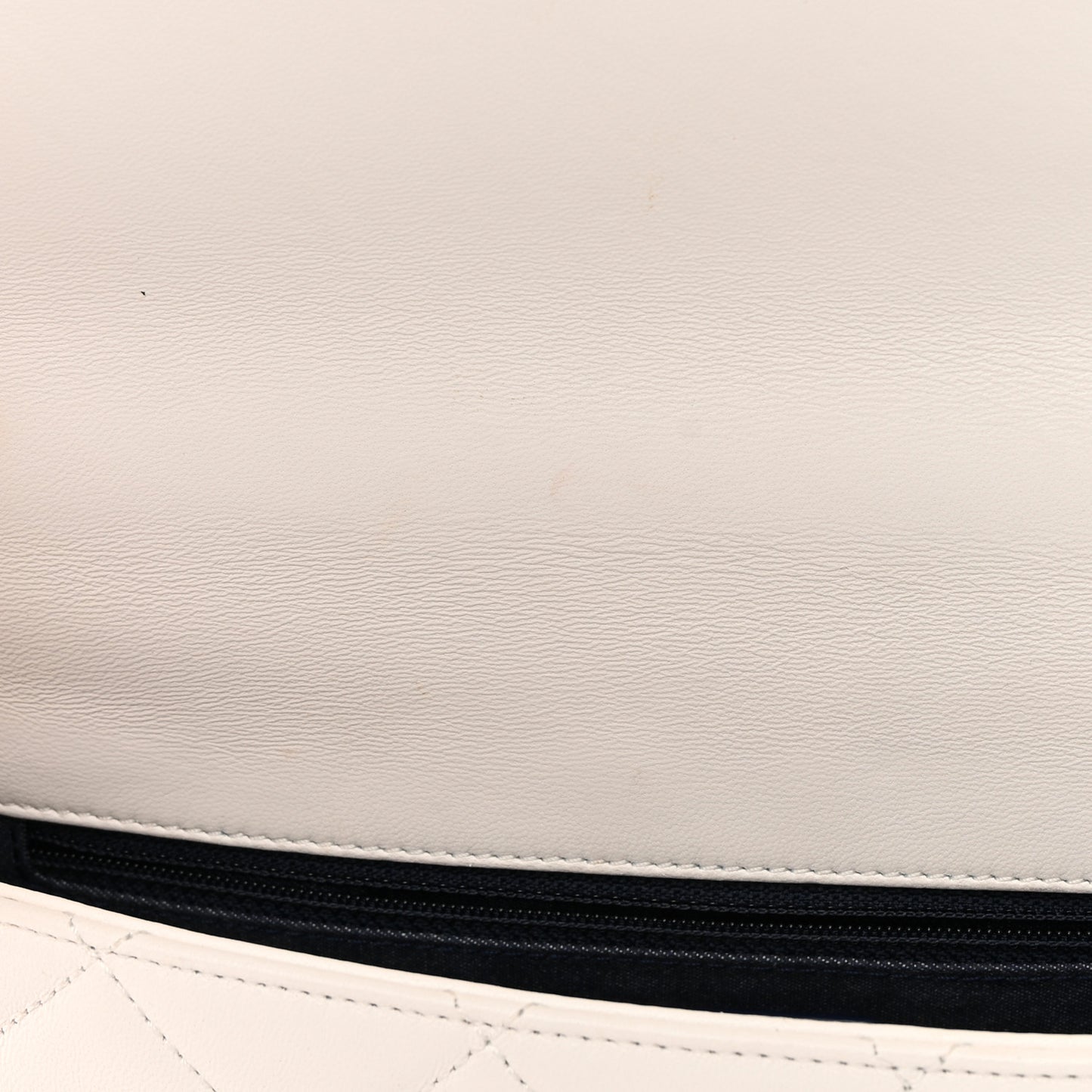 Lambskin Quilted Resin Bi-Color Chain Flap Bag White