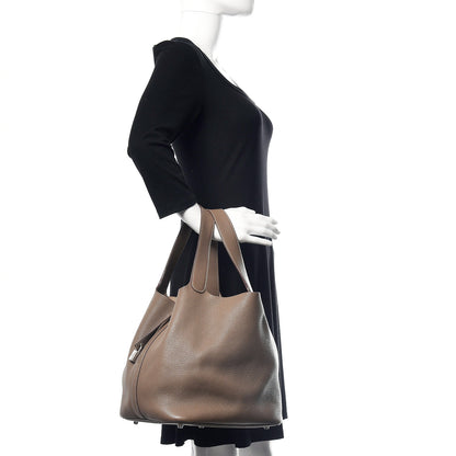 Hermes Taurillon Clemence Picotin Lock 26 GM Etoupe 3 of 16