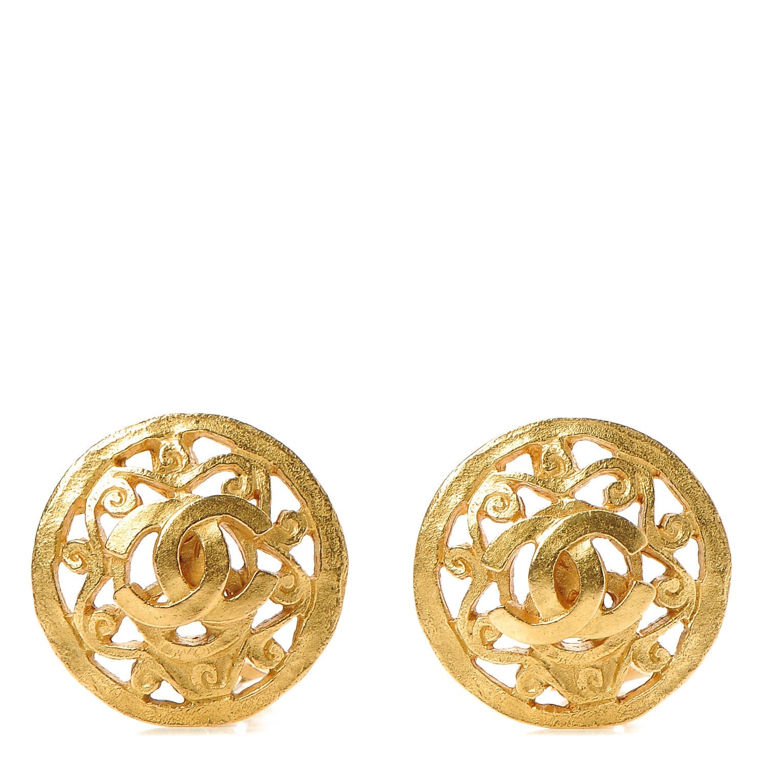 Chanel Round CC Clip On Earrings Gold 1 of 4