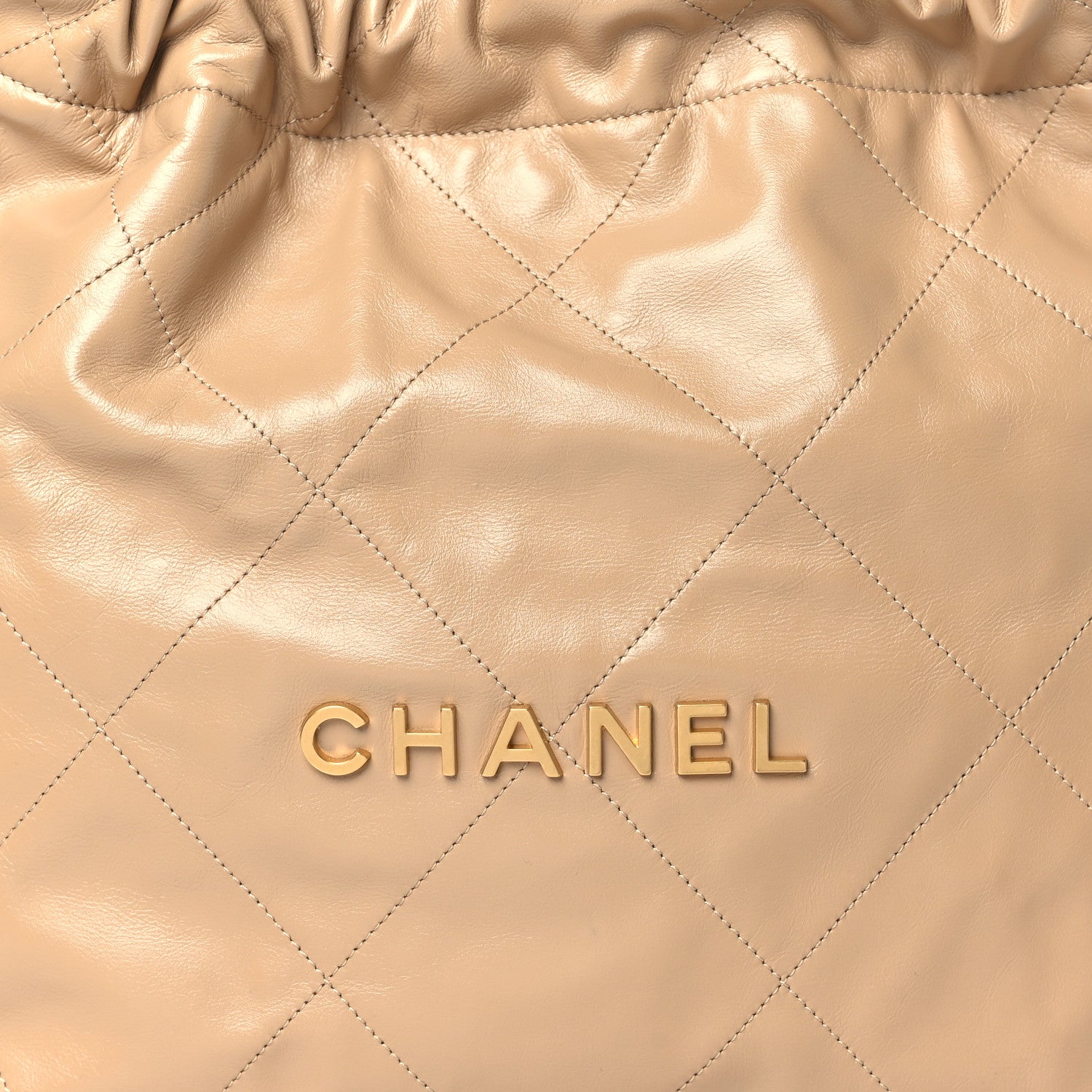 Chanel Shiny Calfskin Quilted Small Chanel 22 Beige 9 of 12