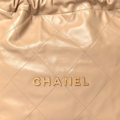 Chanel Shiny Calfskin Quilted Small Chanel 22 Beige 9 of 12