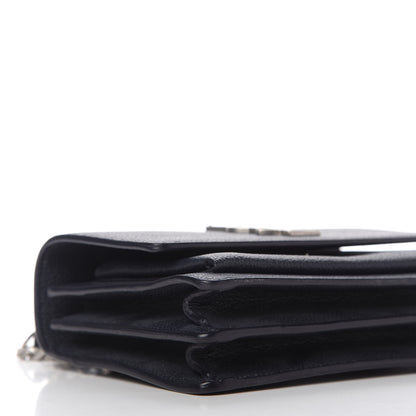Saint Laurent Grained Calfskin Small Monogram Sunset Navy Blue 6 of 9