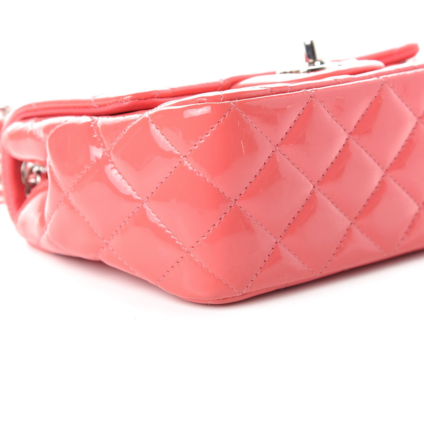 Patent Quilted Mini Square Flap Pink