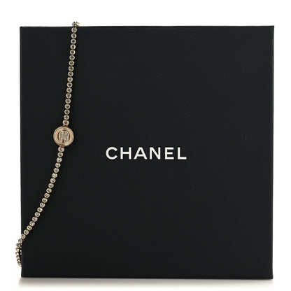 Chanel Crystal CC Chain Short Necklace Gold 5 of 5