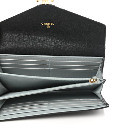 Chanel Caviar Quilted CC Box Gusset Flap Wallet Black 5 of 9