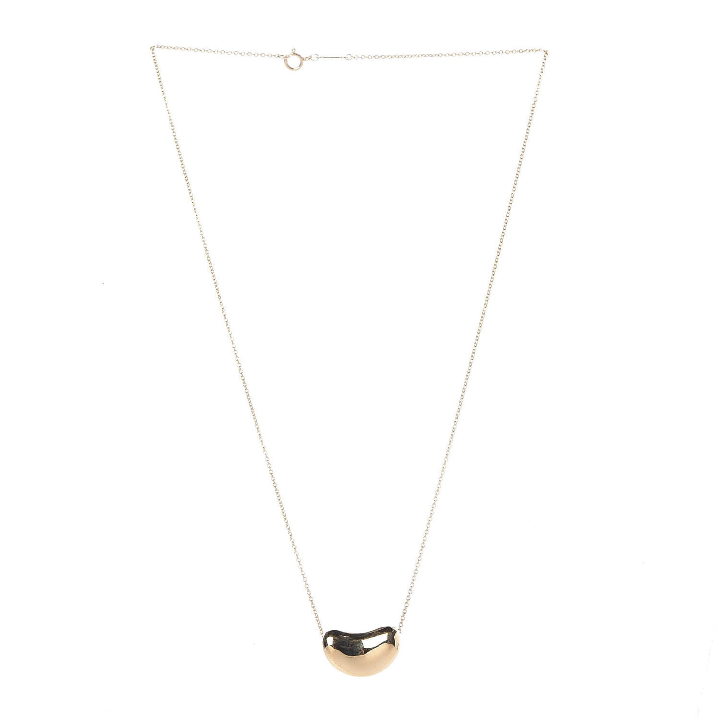 18K Yellow Gold 18mm Elsa Peretti Bean Pendant Necklace