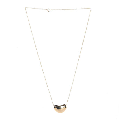 Tiffany 18K Yellow Gold 18mm Elsa Peretti Bean Pendant Necklace 3 of 6