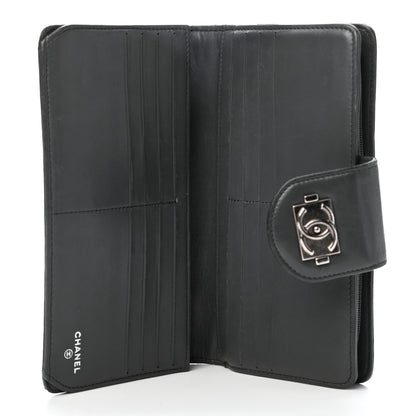 Chanel Lambskin Quilted Boy Zip Pocket Wallet Dark Grey 4 of 5
