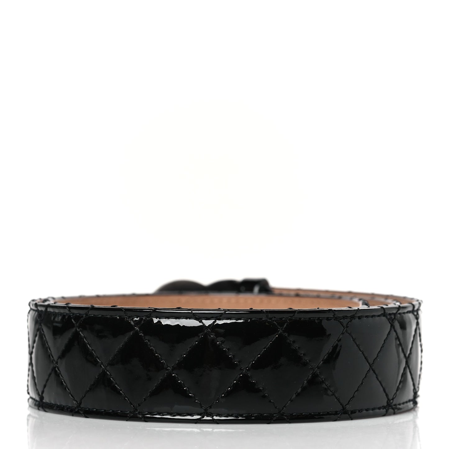 Patent Quilted CC Logo Wide Belt 90 36 Black