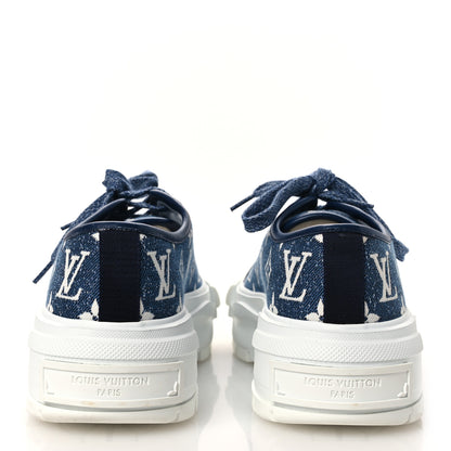 Louis Vuitton Denim Monogram Squad Sneakers 38.5 Marine 6 of 10