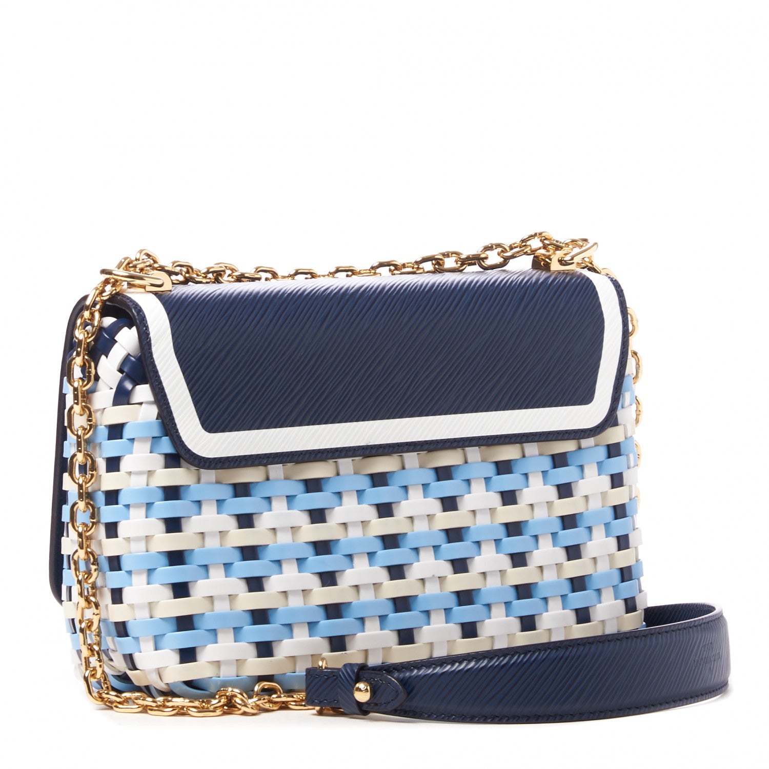 Louis Vuitton Epi Guinguette Twist Shoulder Bag MM Indigo Blue 2 of 8