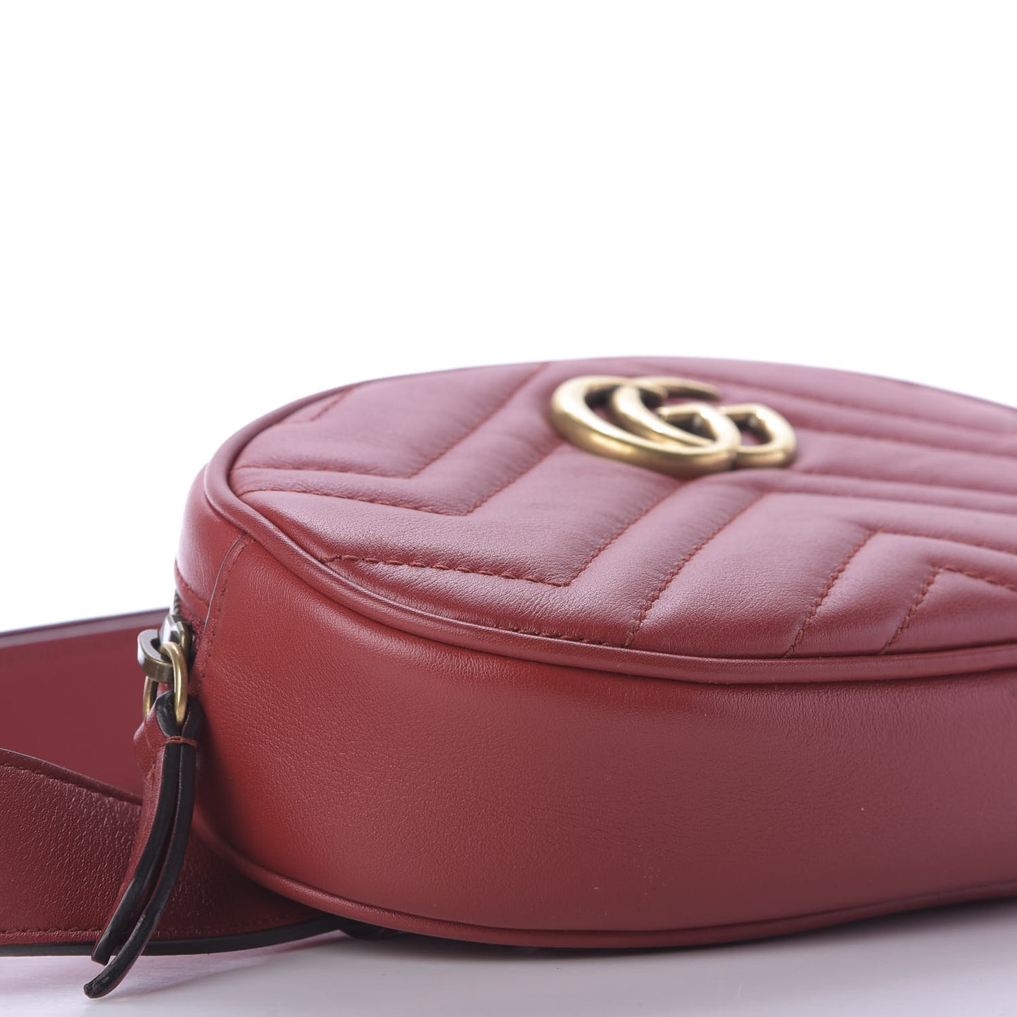 Calfskin Matelasse GG Marmont Belt Bag 95 38 Hibiscus Red