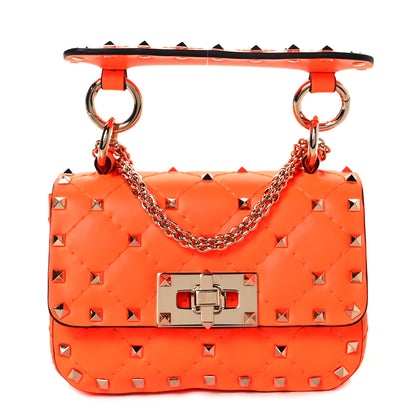 Valentino Garavani Calfskin Micro Rockstud Spike Shoulder Bag Orange 1 of 7
