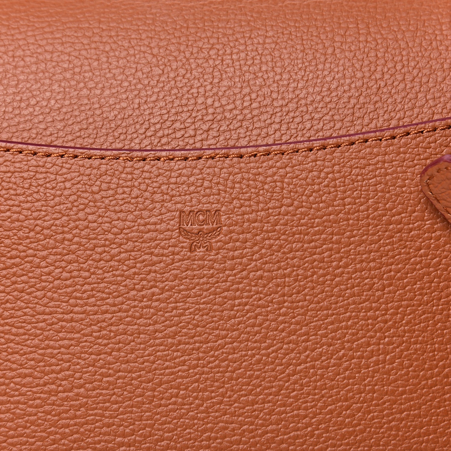 MCM Visetos Small Patricia Satchel Cognac White 6 of 10