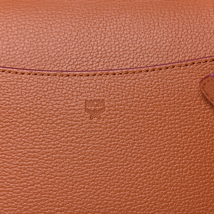 MCM Visetos Small Patricia Satchel Cognac White 6 of 10