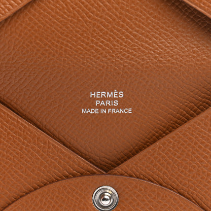 Hermes Epsom Calvi Card Case Gold 6 of 7