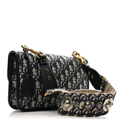 Christian Dior Oblique Small DiorAddict Flap Bag Navy Blue 3 of 12