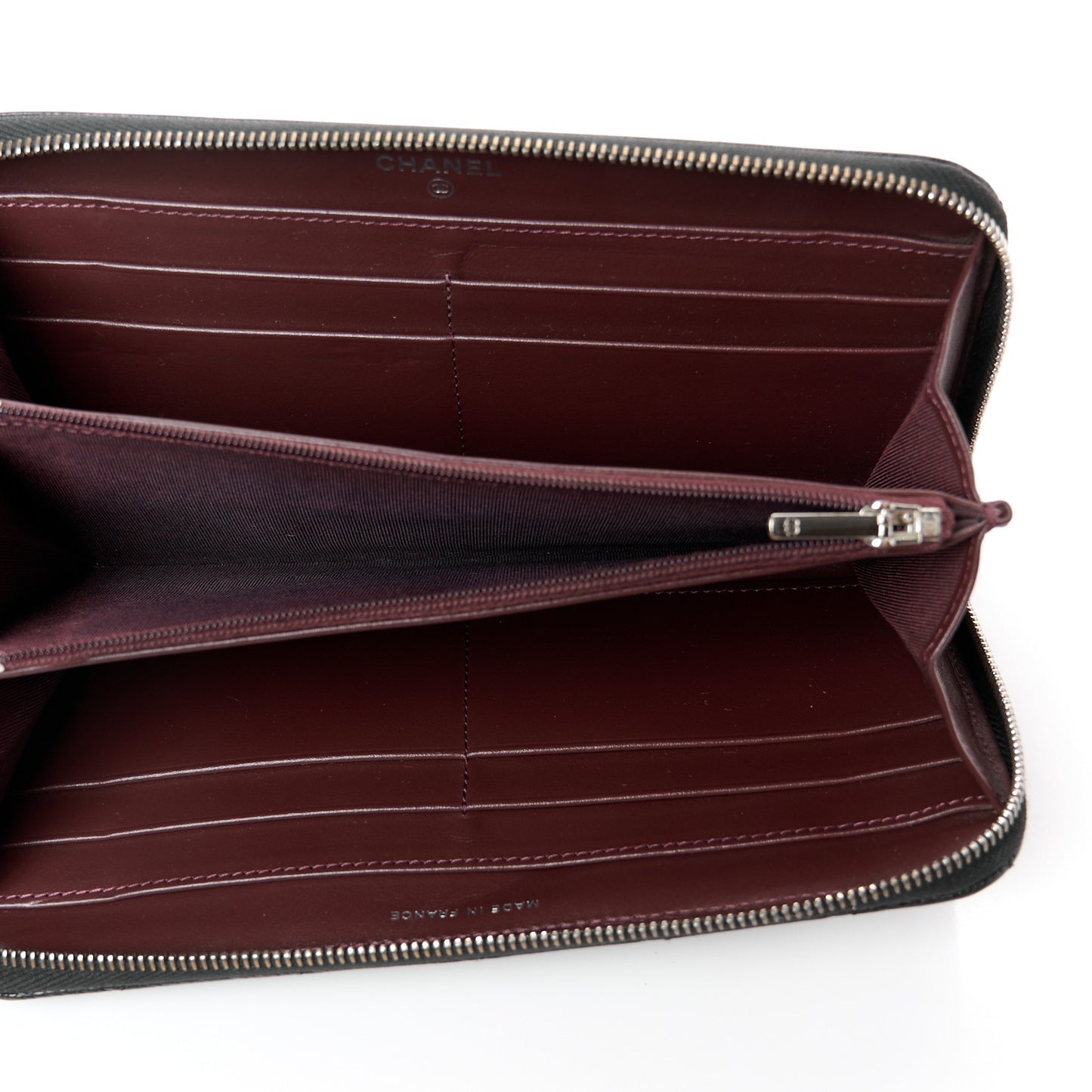 Caviar Quilted Large Gusset Zip Around Wallet Black