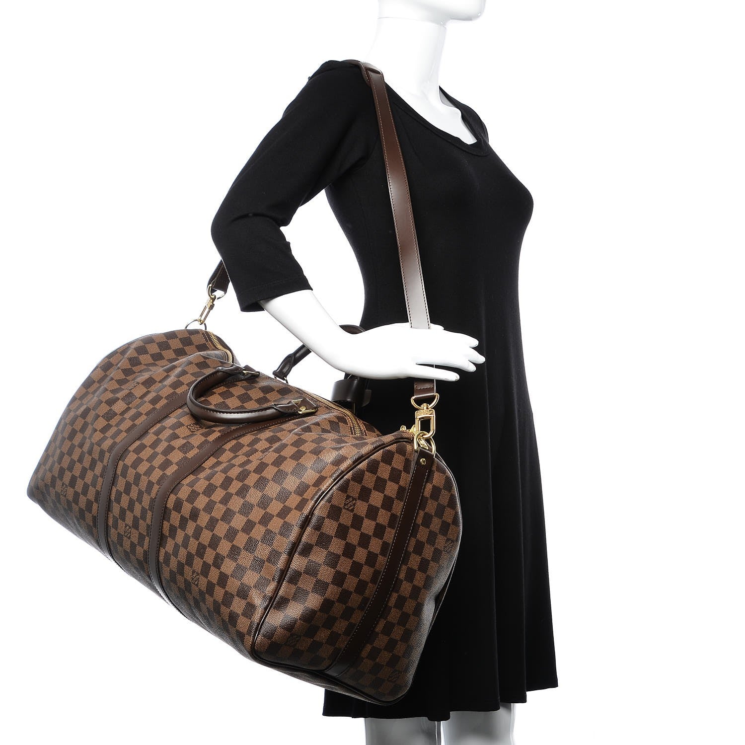 Louis Vuitton Damier Ebene Keepall Bandouliere 55 2 of 7