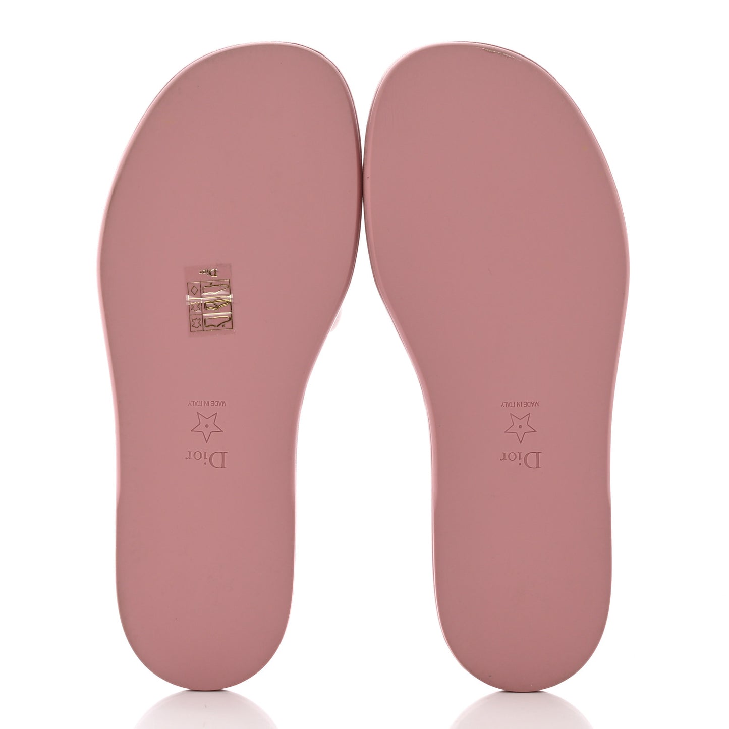 Lambskin Embossed Every-D Flat Slide Sandals 40.5 Chateau Rose