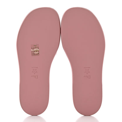 Christian Dior Lambskin Embossed Every-D Flat Slide Sandals 40.5 Chateau Rose 5 of 15