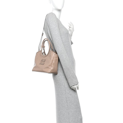 Miu Miu Soft Calf Softy Small Ivy Tote Bag Beige 2 of 9