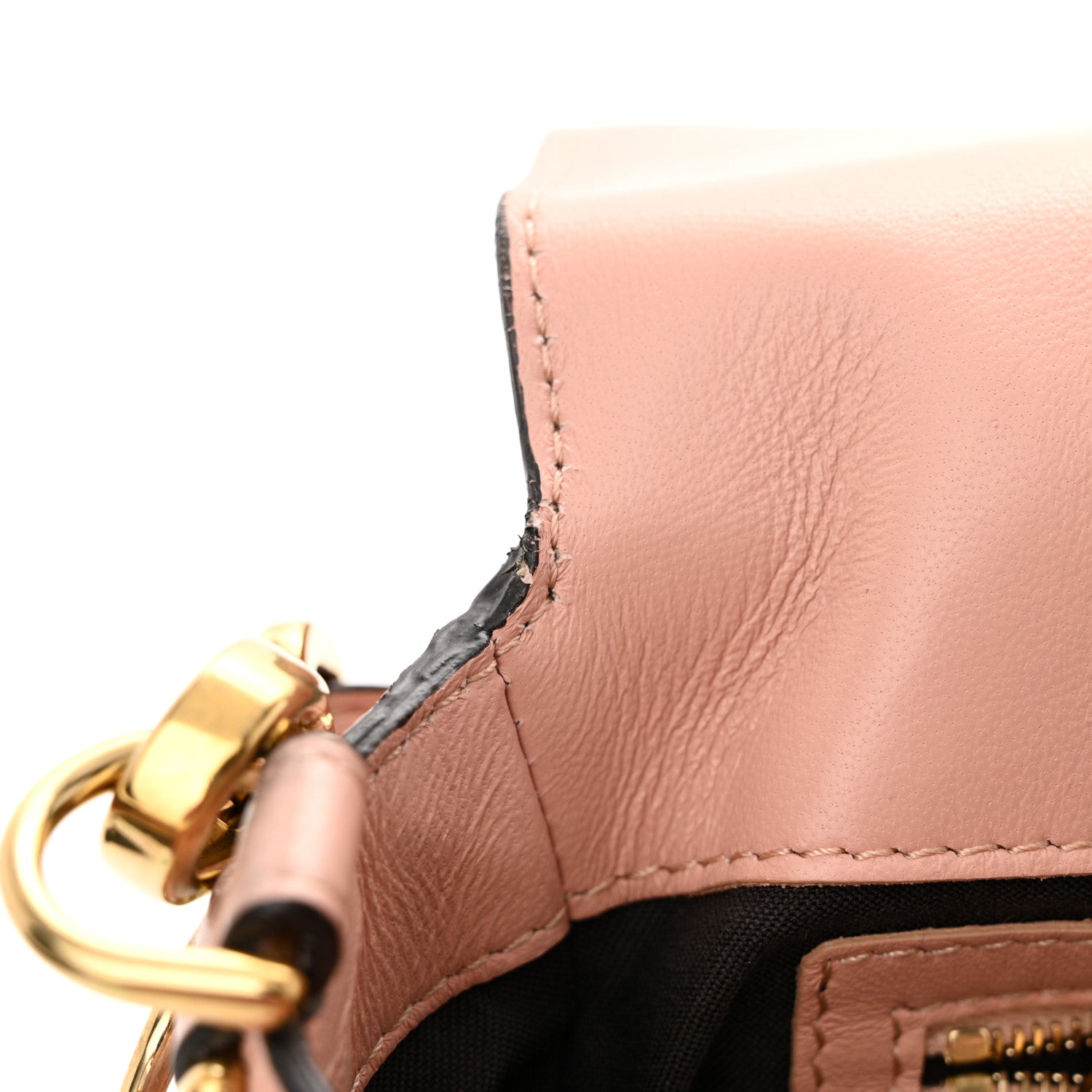 Fendi Nappa FF 1974 Embossed Baguette Rosa Bourbon 11 of 16