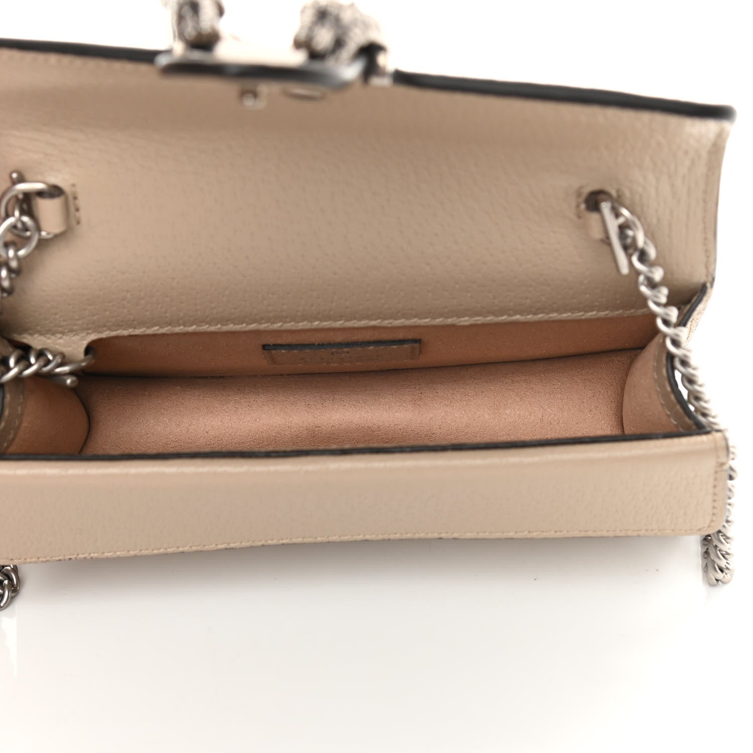 Gucci GG Supreme Monogram Textured Dollar Calfskin Super Mini Dionysus Shoulder Bag Beige Mystic White Oatmeal 5 of 12