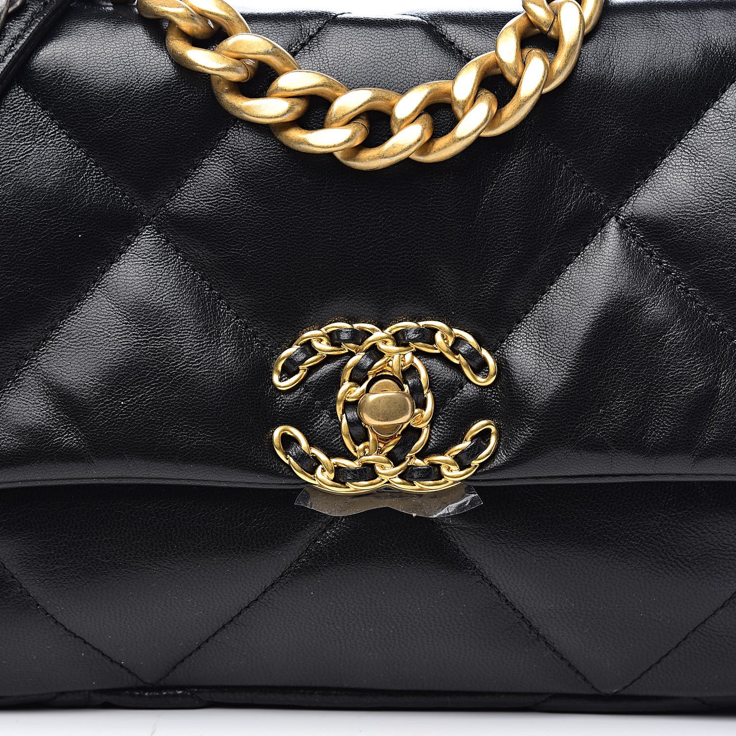 Goatskin Quilted Medium 19 Flap Black