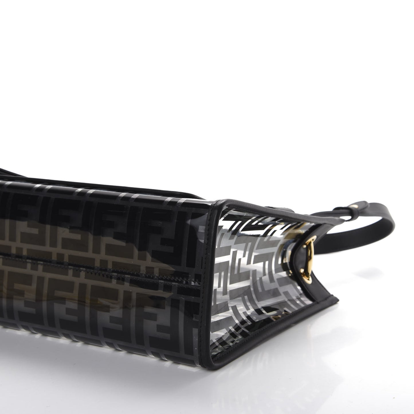 TPU FF Vitello Century Plexiglass Small Runaway Shopper Tote Black