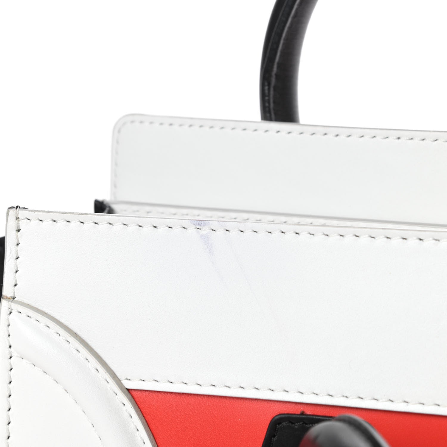 Celine Smooth Calfskin Mini Tri-Color Luggage Vermillion 12 of 17