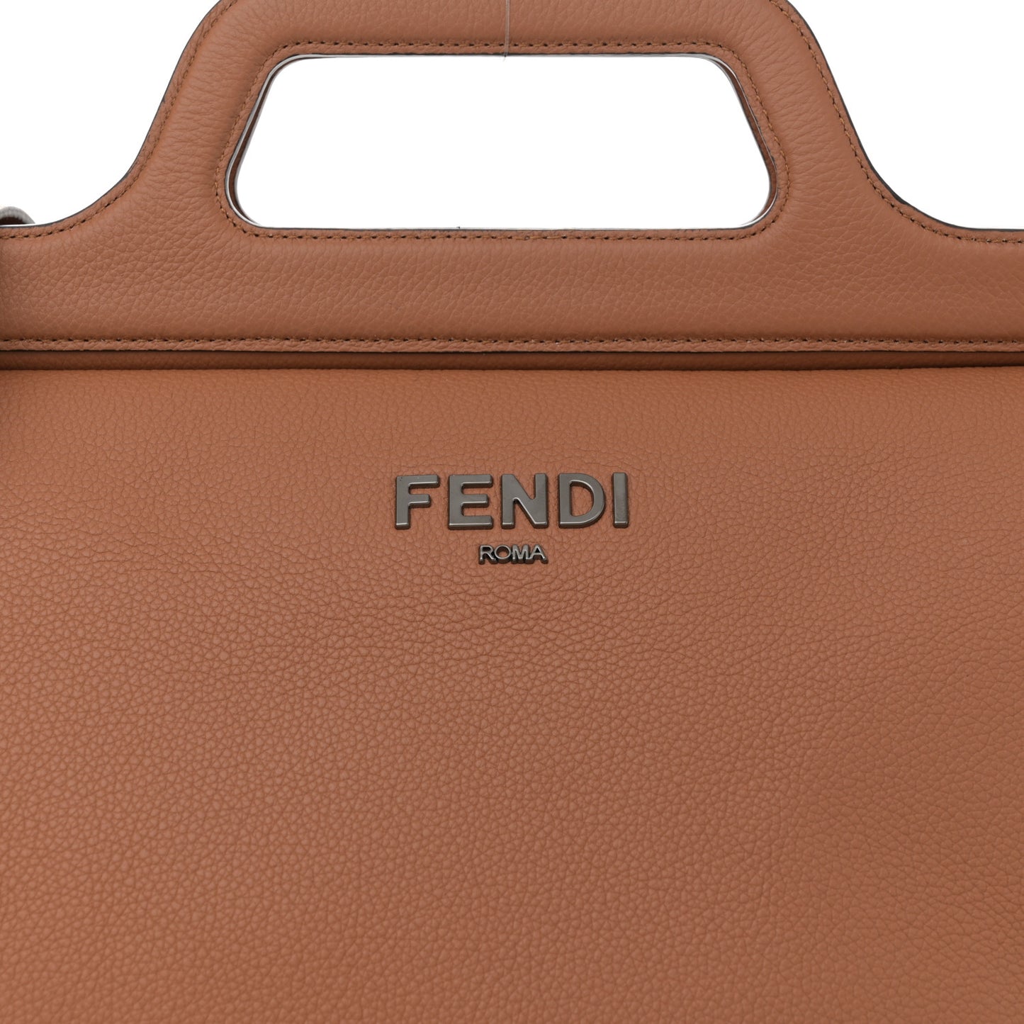 Vitello Cher Fendi Roma Duffle Bag Saddle Brandy