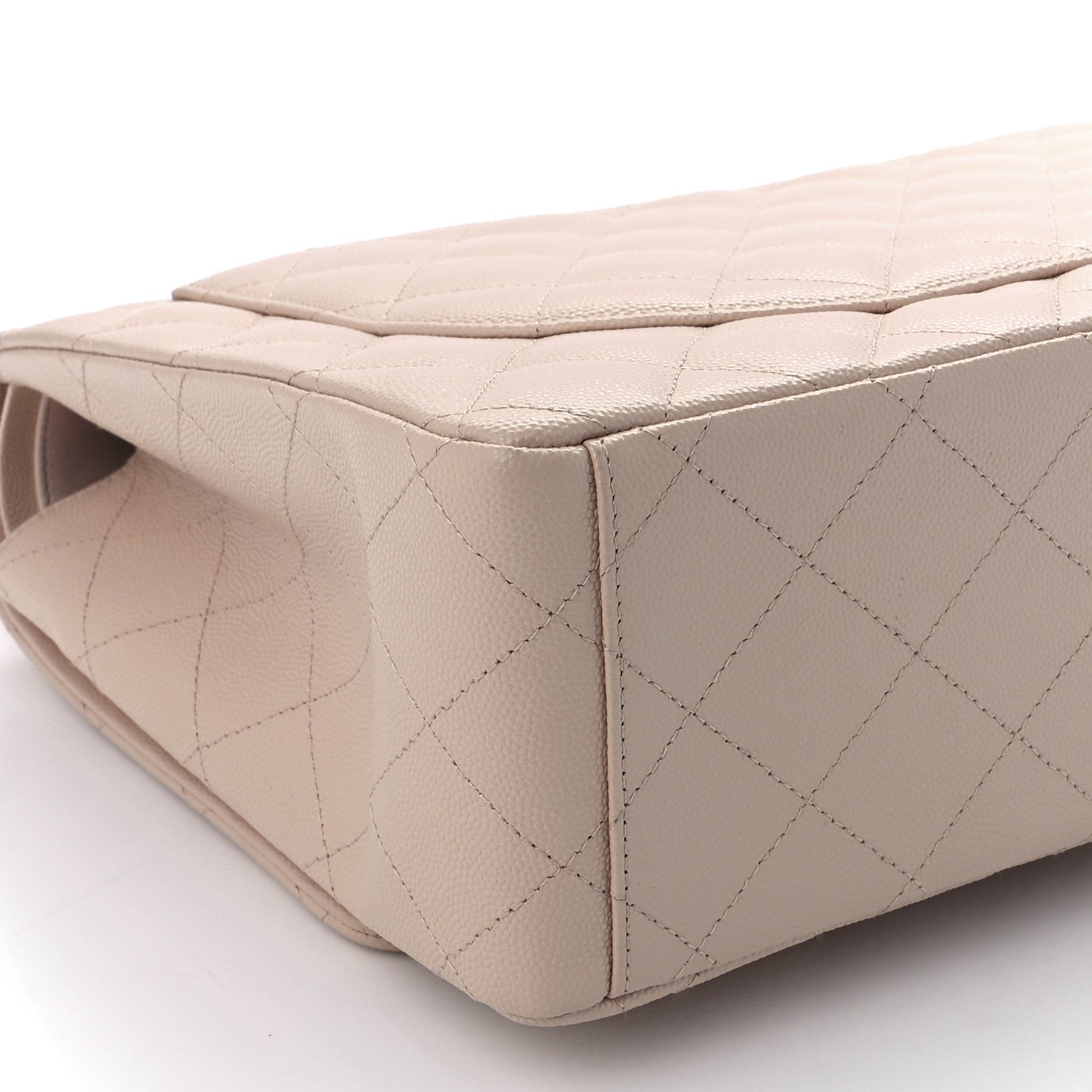 Chanel Caviar Quilted Maxi Double Flap Beige 11 of 13