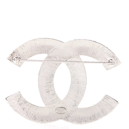 Chanel Baguette Crystal CC Brooch Silver 3 of 4
